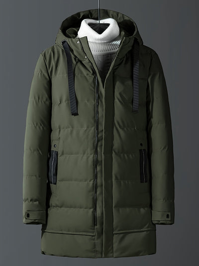 Casual Windproof Mid-Length Zipper Closure Hooded Winter Jacket | Ideal for Winter