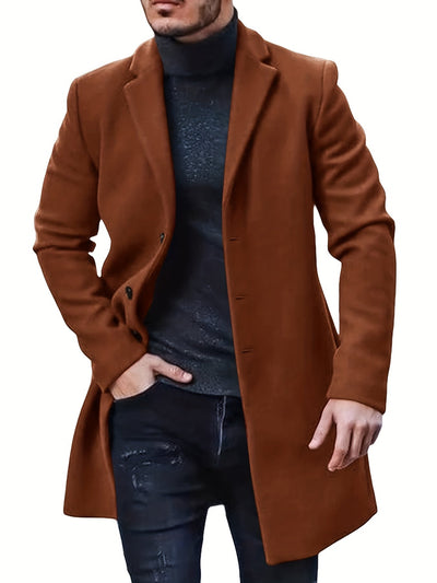 Men's Casual Trench Coat with Button Down and Midlength Design | Ideal for Winter