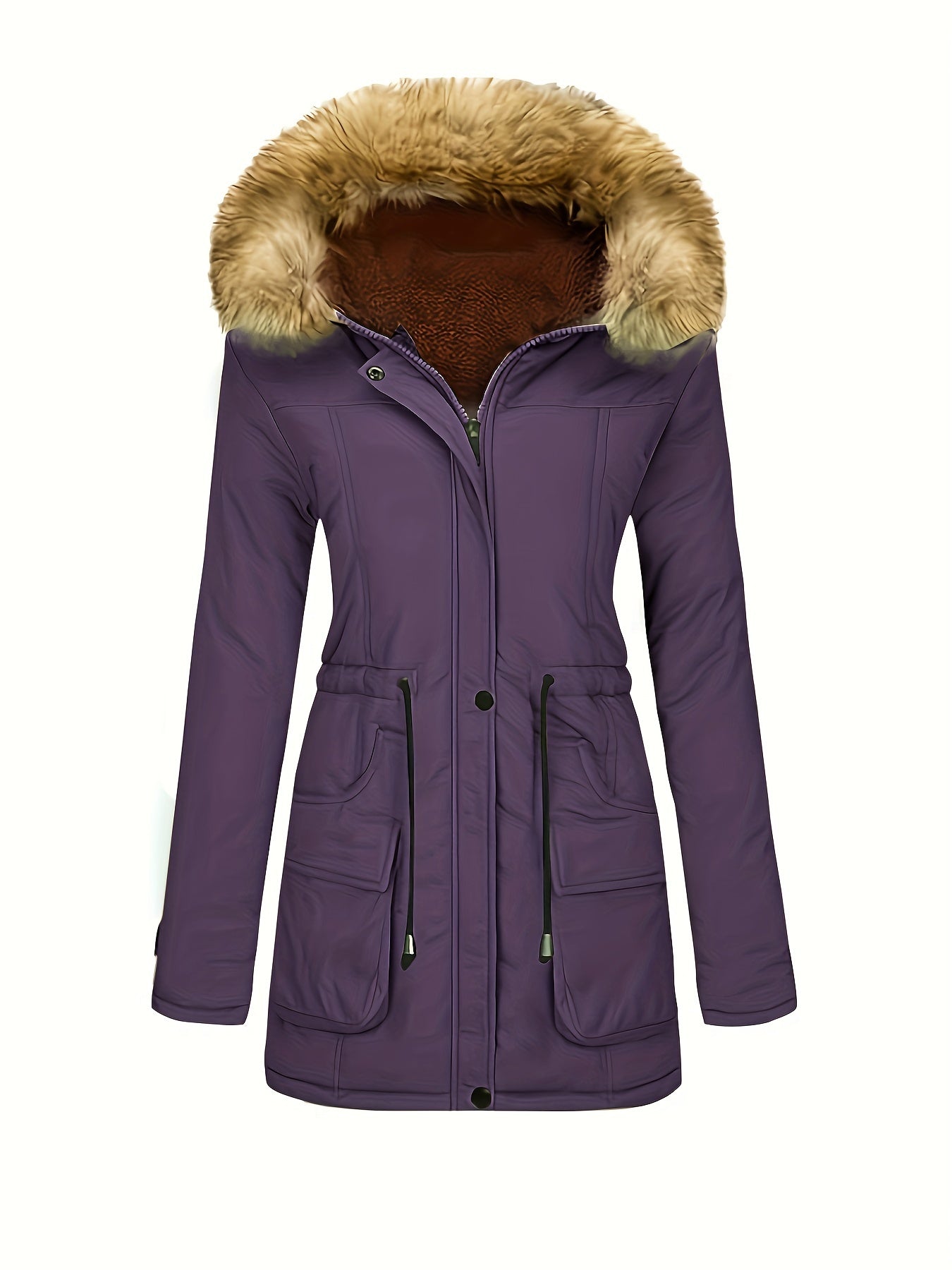 Women's Luxurious Hooded Winter Coat with Faux Fur Trim | Ideal for Winter