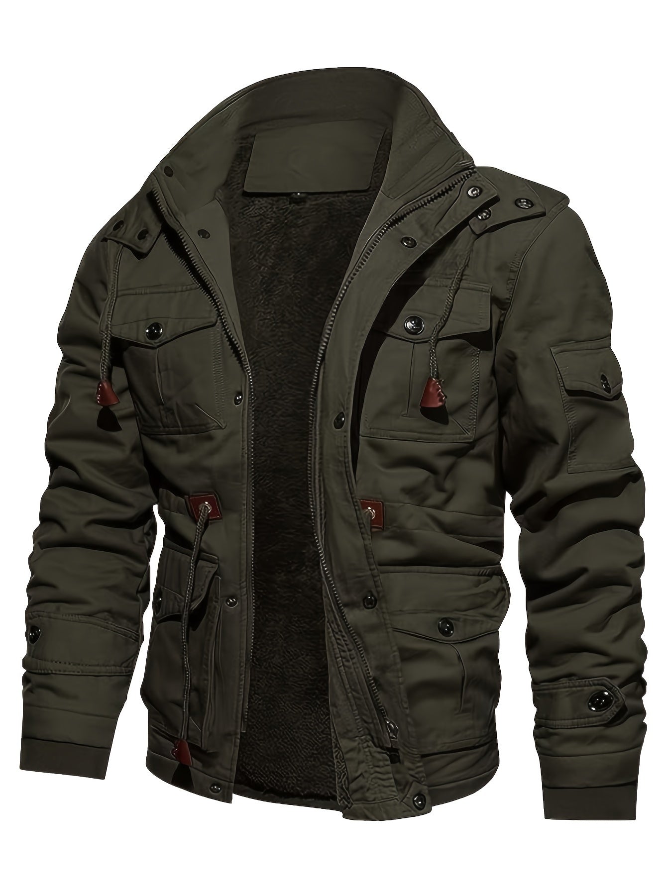 Men's Casual Warm Fleece Jacket with Multi Pockets | Ideal for Winter