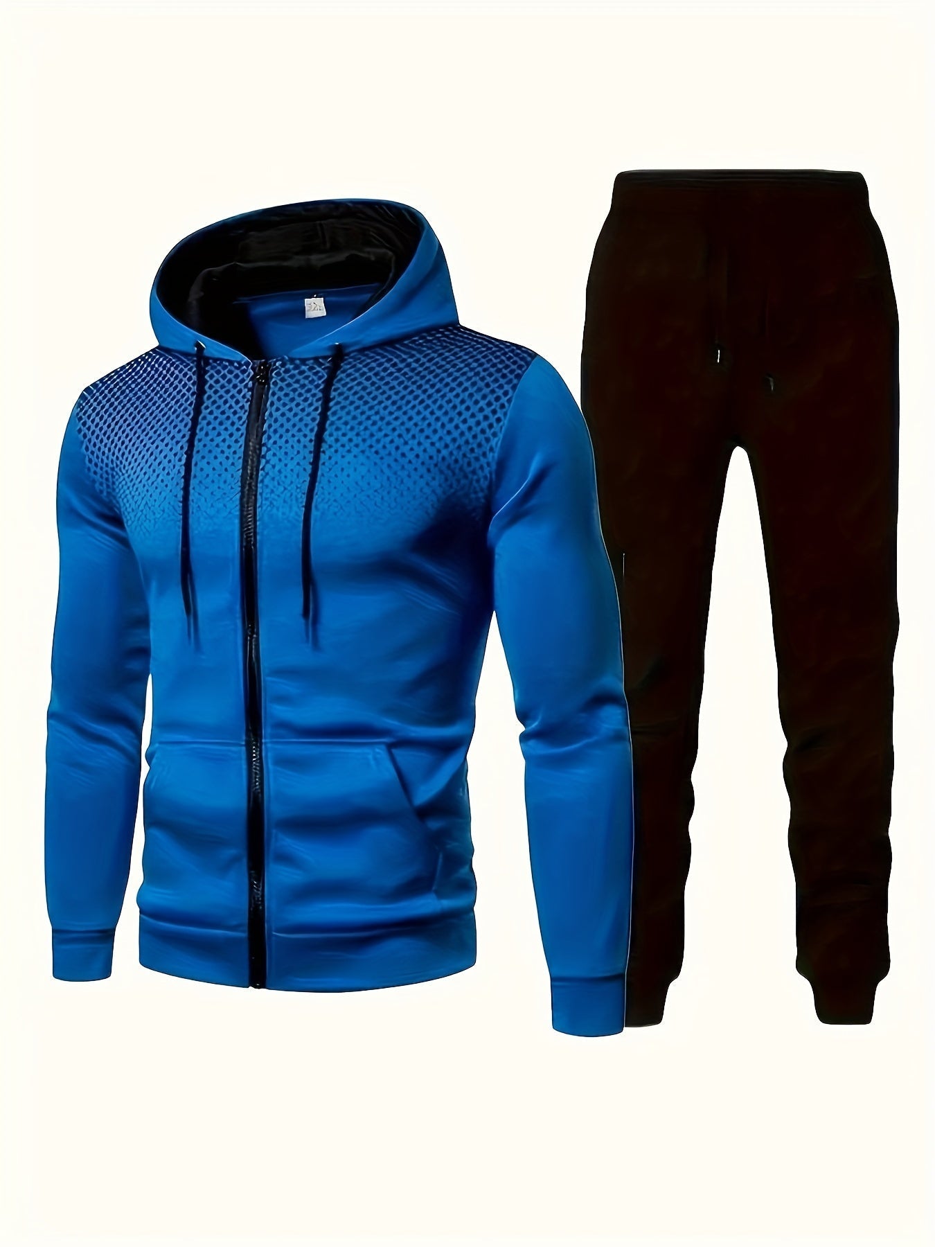 Men's Casual Fleece Sweatshirt Tracksuit with Hooded Long Sleeve and Drawstring Pants | Perfect for Outdoor Activities