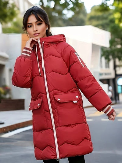 Women's Stylish Warm Puffer Jacket with Hood | Ideal for Winter