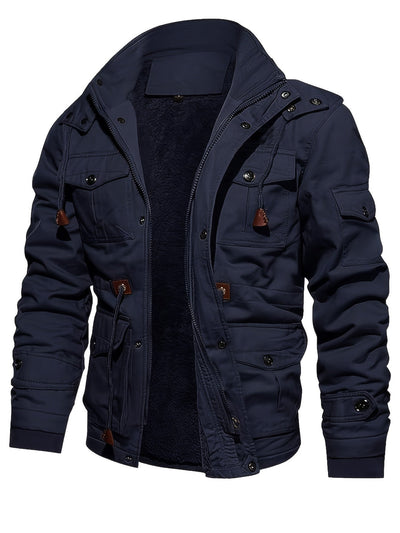 Men's Casual Warm Fleece Jacket with Multi Pockets | Ideal for Winter