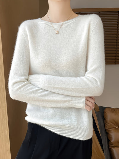 Women's Cozy Wool Cashmere Pullover Sweater | Ideal for Winter