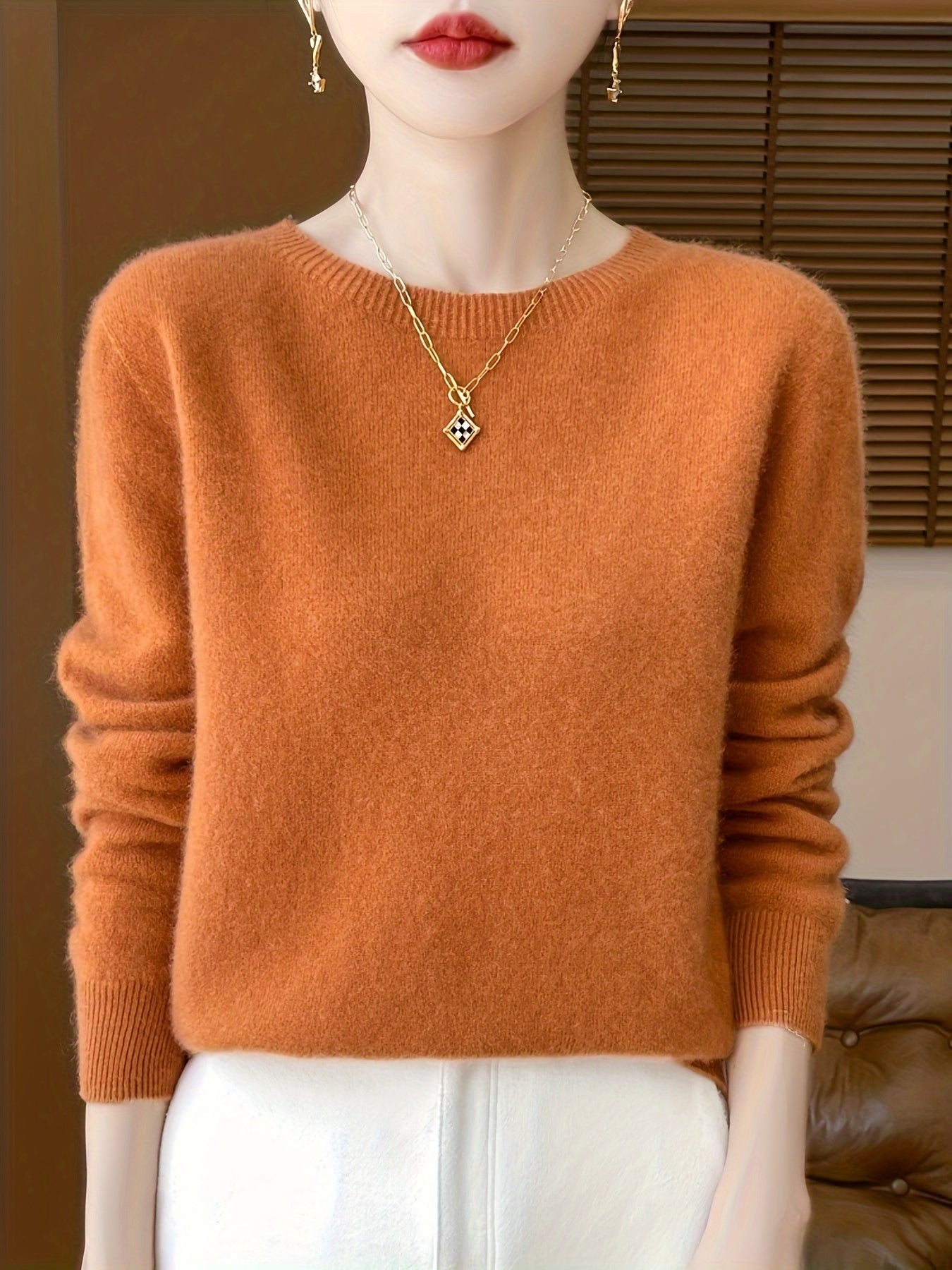 Women's Cozy Wool Cashmere Pullover Sweater | Ideal for Winter