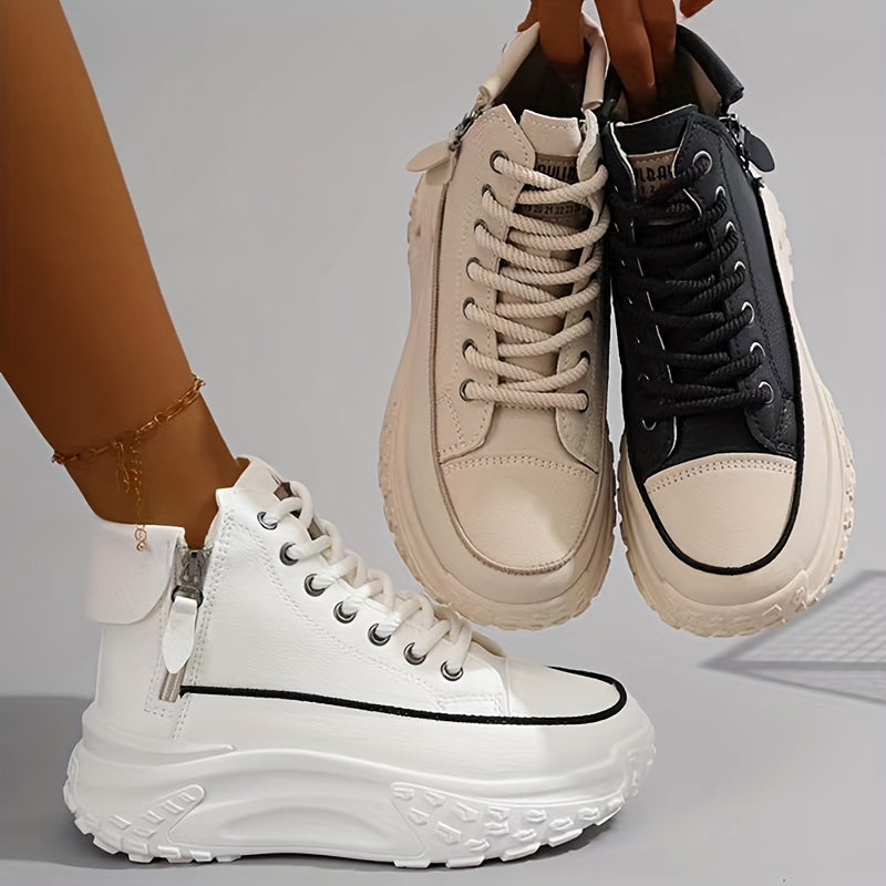 Women’s High-Top Platform Casual Sneakers | Ideal for Autumn/Winter