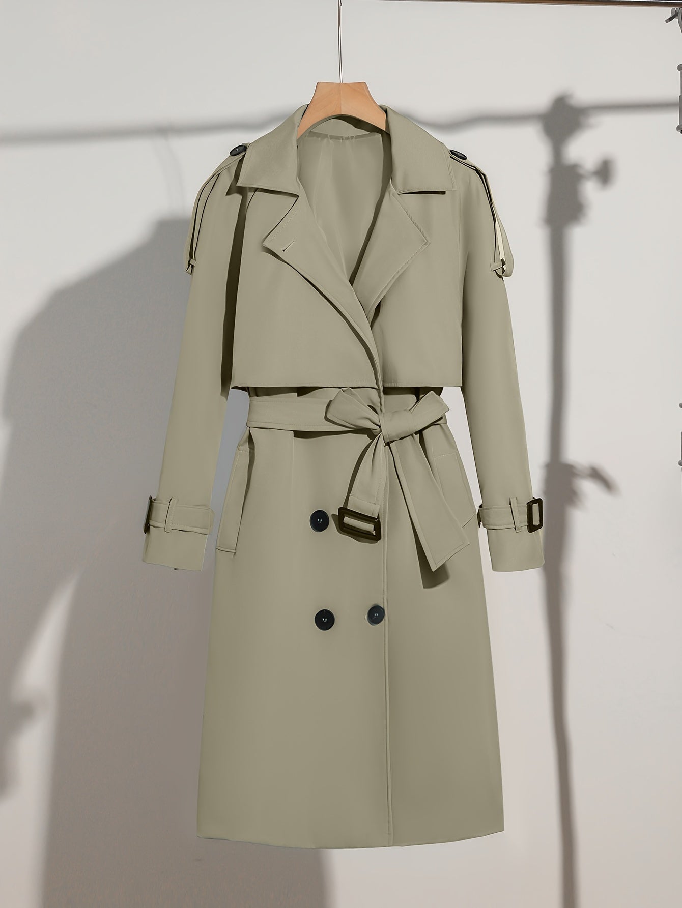 Women's Casual Plus-Size Trench Coat with Belted Design | Perfect for Autumn/ Winter