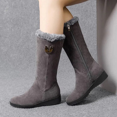 Women's Warm Wool-Lined Flat Ankle Winter Boots | Ideal for Everyday Wear