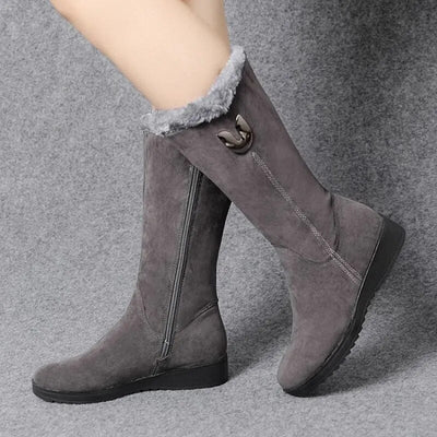 Women's Warm Wool-Lined Flat Ankle Winter Boots | Ideal for Everyday Wear