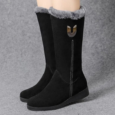 Women's Warm Wool-Lined Flat Ankle Winter Boots | Ideal for Everyday Wear