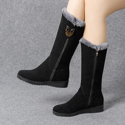 Women's Warm Wool-Lined Flat Ankle Winter Boots | Ideal for Everyday Wear