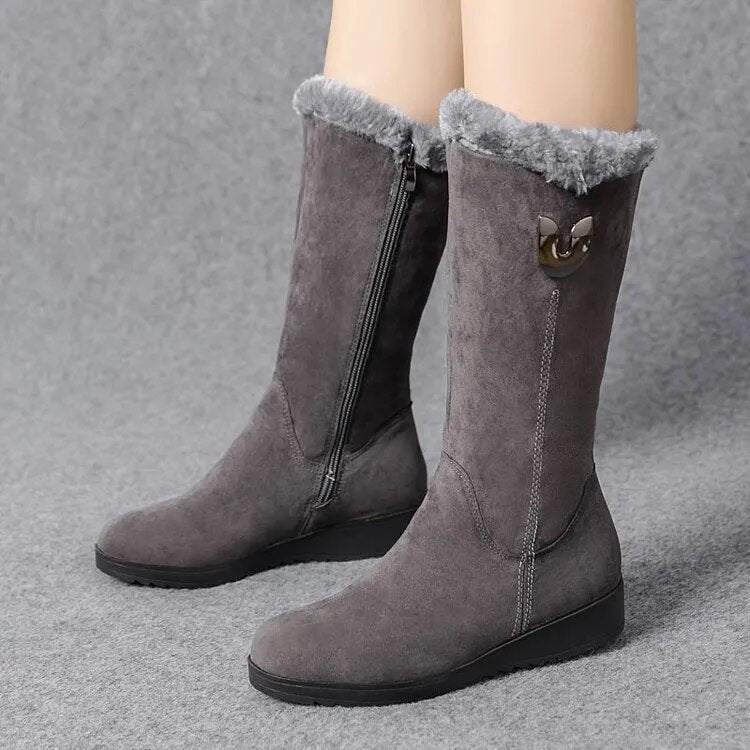 Women's Warm Wool-Lined Flat Ankle Winter Boots | Ideal for Everyday Wear