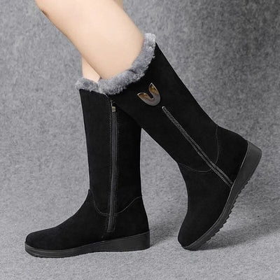 Women's Warm Wool-Lined Flat Ankle Winter Boots | Ideal for Everyday Wear