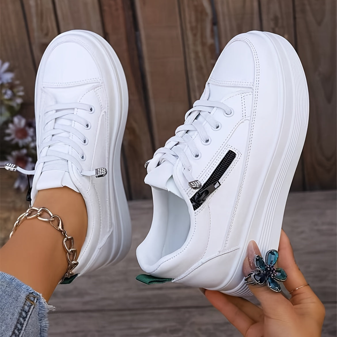 Women's Stylish Solid Color Casual Sneakers | Perfect for All Seasons