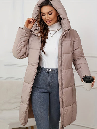 Women's Chic Mid-Length Hooded Puffer Coat | Ideal for Winter