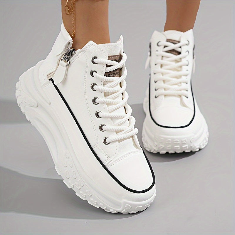 Women’s High-Top Platform Casual Sneakers | Ideal for Autumn/Winter