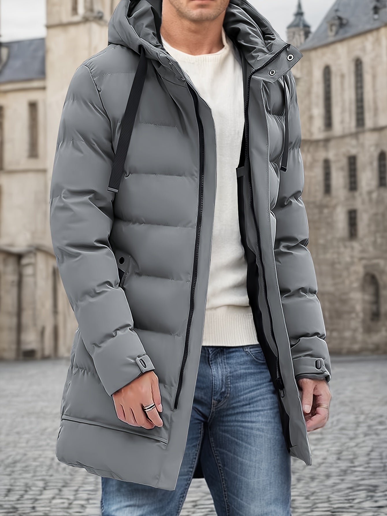 Warm Long Padded Hooded Puffer Winter Jacket for Men | Ideal for Winter